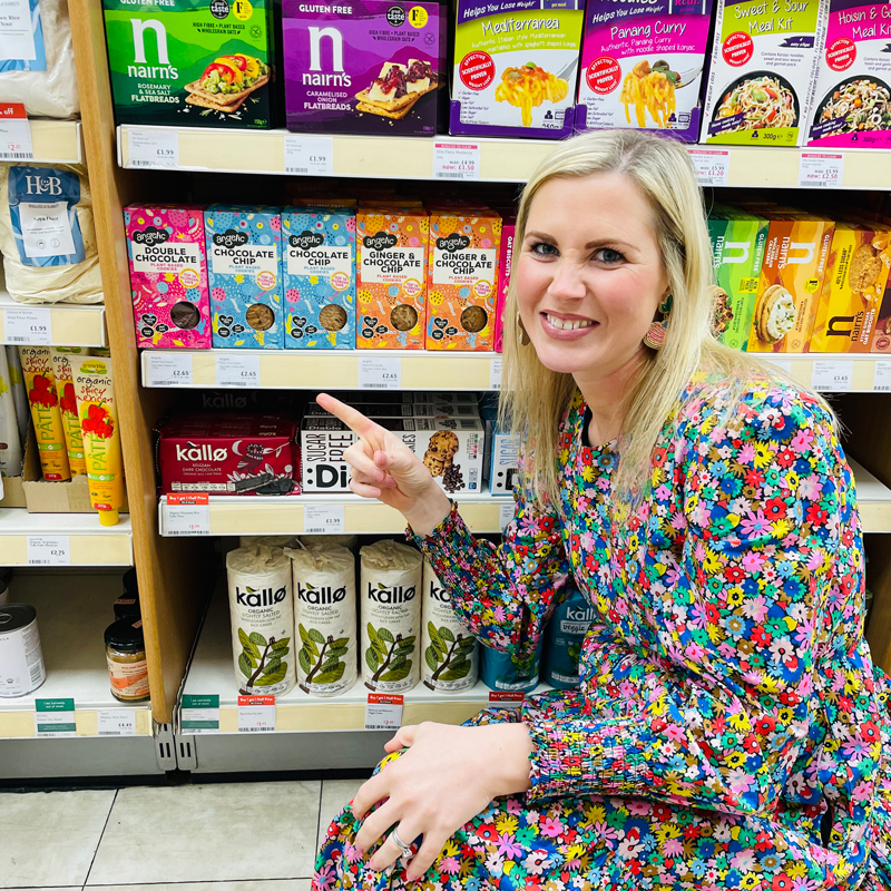 Kirsty with products at Holland and Barrett