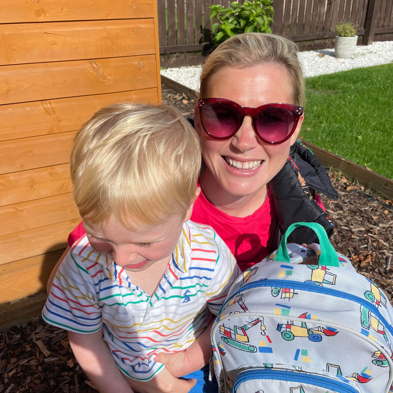 Kirsty back to school with son